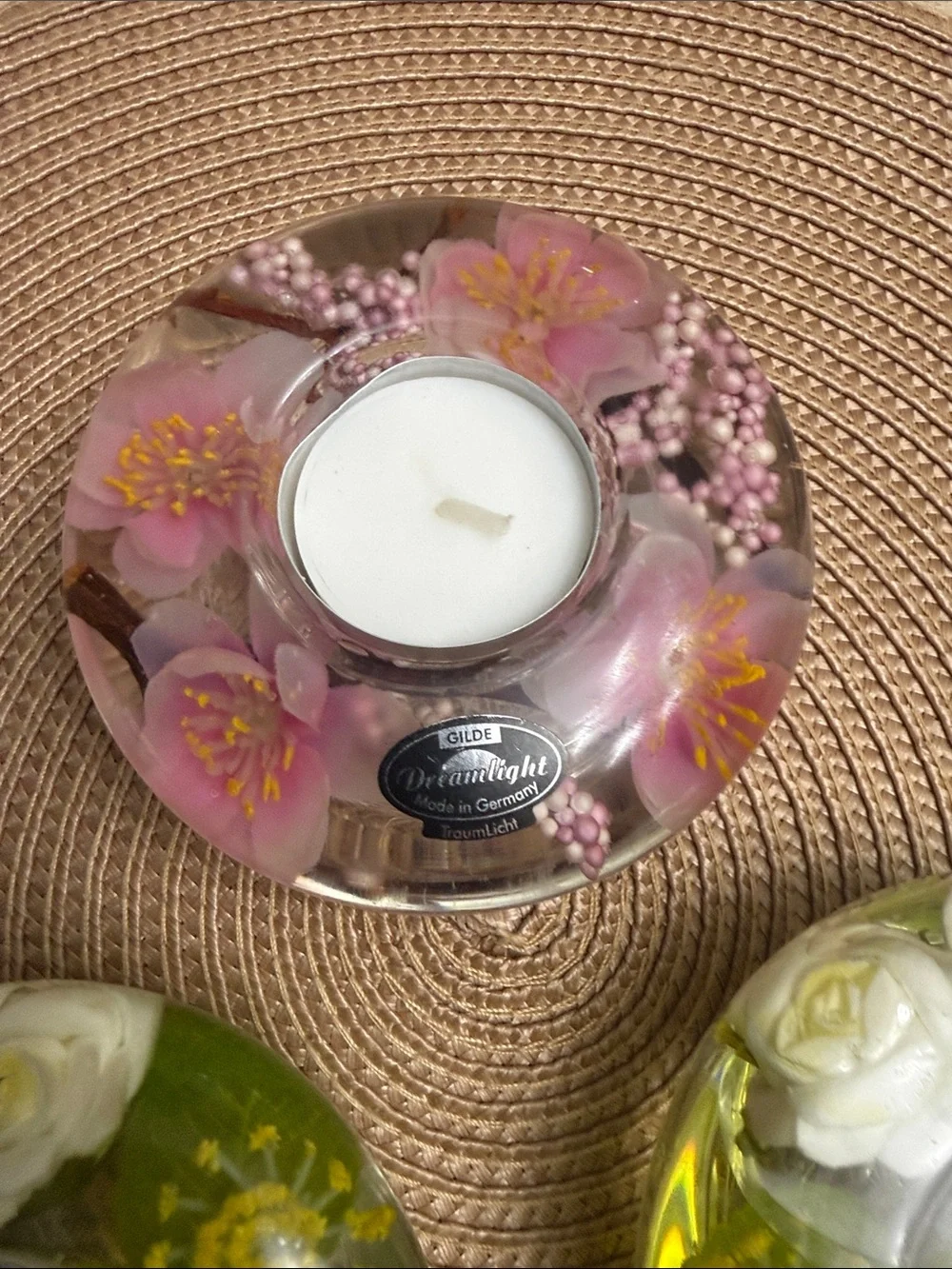 DREAMLIGHT 🔥 🌸Floral Resin Tealight Holder Set Made in Germany